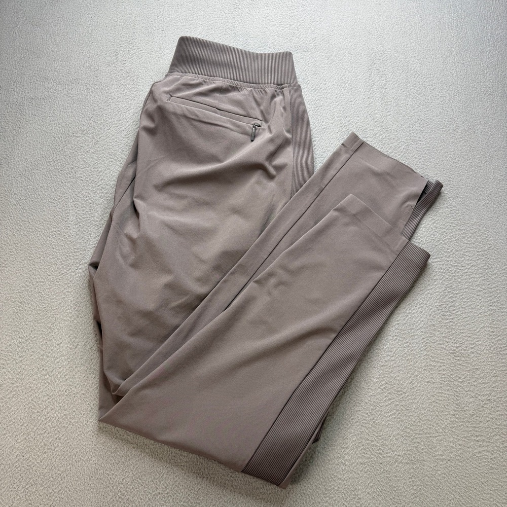 Athleta Metro High Rise Ankle Pants 6 Brown Spandex Blend Straight Athleisure